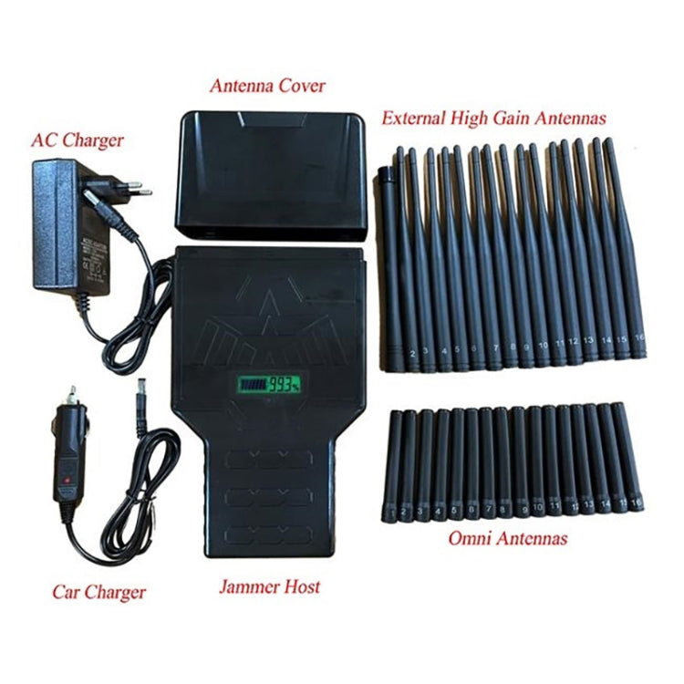 JAX-121P16 2G/3G/4G/5G/WiFi/GPS Handheld Phone Signal Jammer