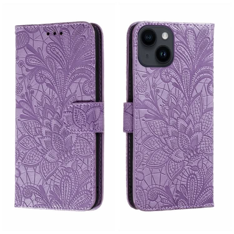 Lace Flower Embossing Flip Leather Phone Case, Series 1