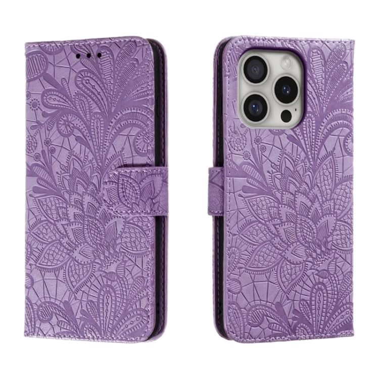 Lace Flower Embossing Flip Leather Phone Case, Series 1