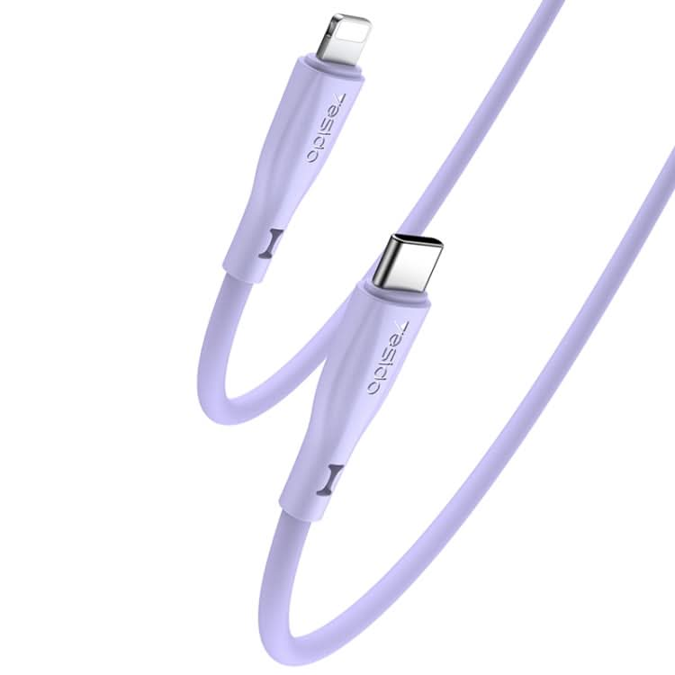 Yesido CA151 PD20W USB-C / Type-C to 8 Pin Silicone Charging Data Cable, Cable Length: 1m