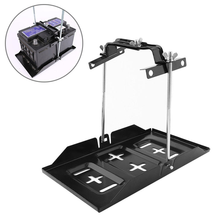 Car Universal Battery Bracket Adjustable Battery Fixed Holder + Base Tray