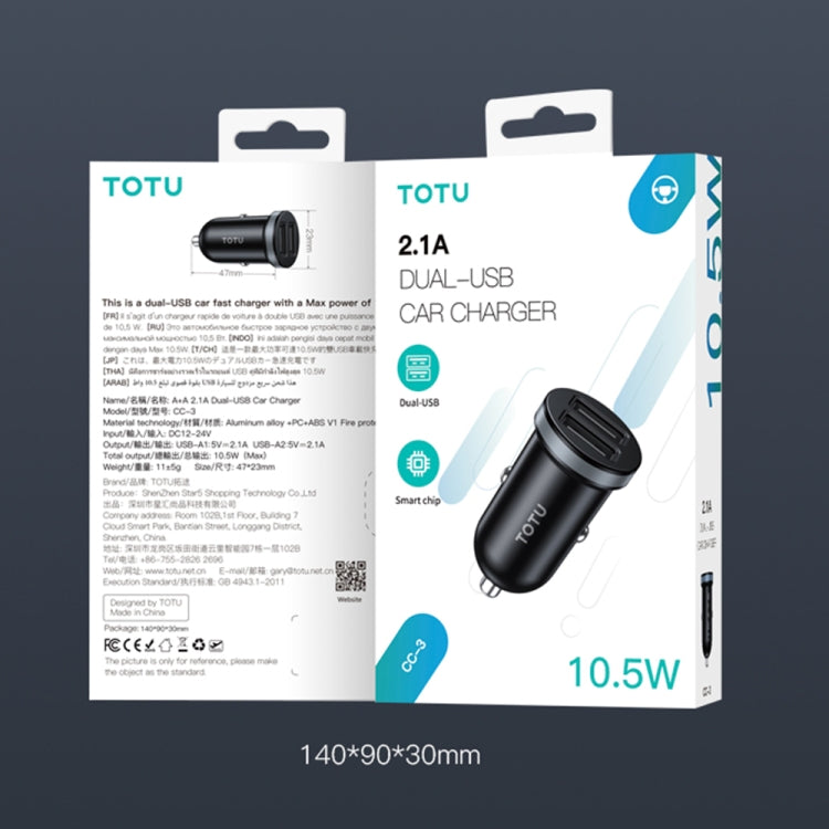 TOTU CC-3 2.1A Dual USB-A Port Car Charger