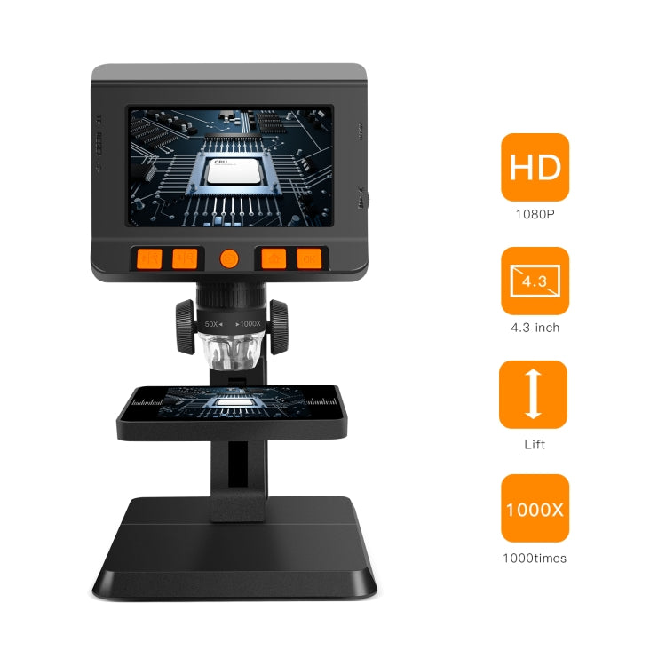 P110 50X-1000X Desktop Electronic Digital Microscope with 4.3 inch Screen Reluova