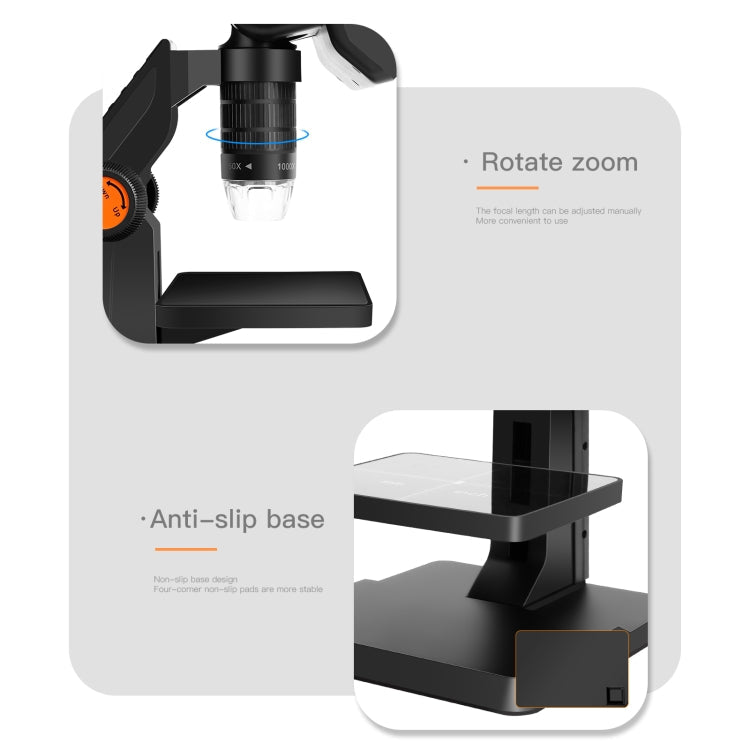 P110 50X-1000X Desktop Electronic Digital Microscope with 4.3 inch Screen Reluova