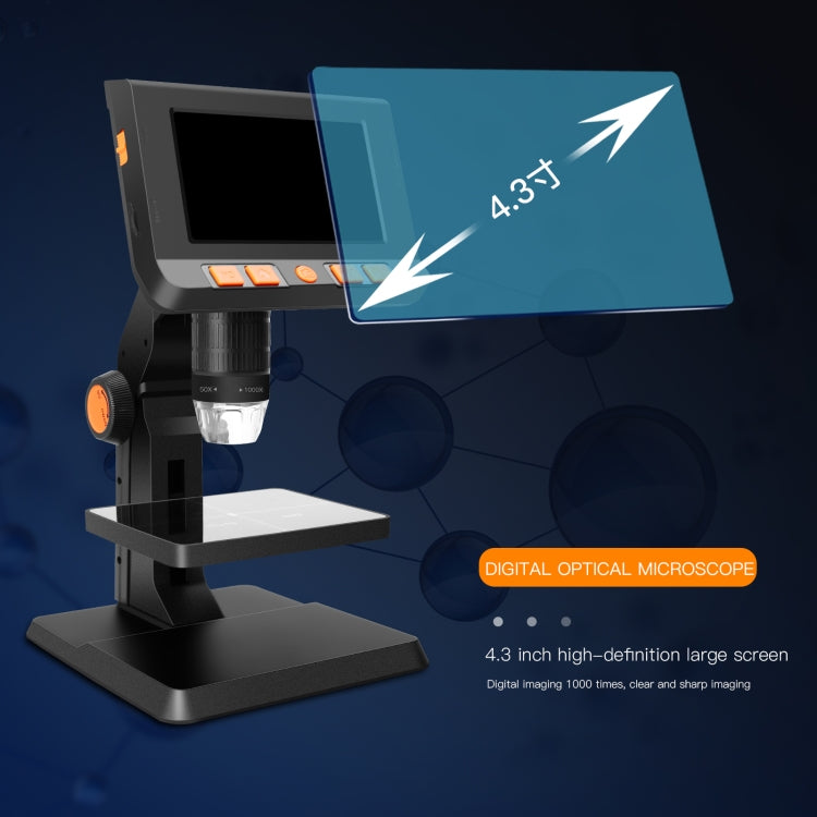 P110 50X-1000X Desktop Electronic Digital Microscope with 4.3 inch Screen Reluova