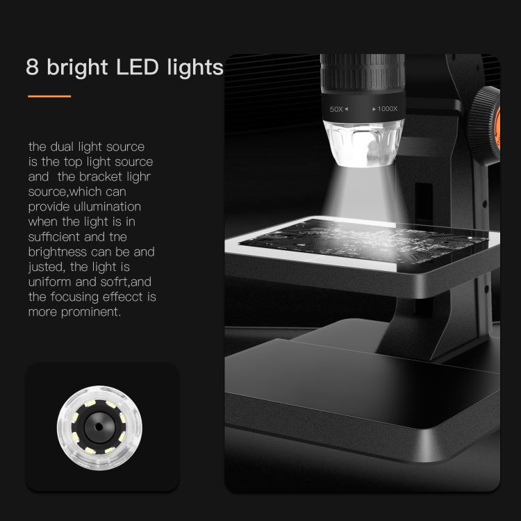 P110 50X-1000X Desktop Electronic Digital Microscope with 4.3 inch Screen Reluova