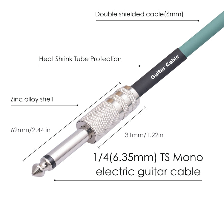 3045GR Mono 6.35mm Plug Male to Male Electric Guitar Audio Cable-Reluova