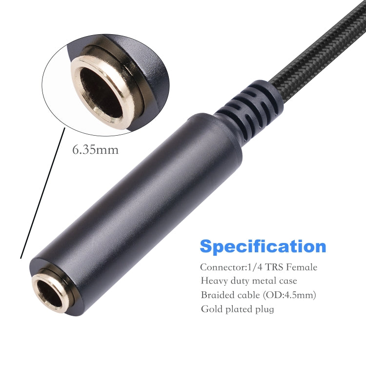 0.3m 6.35mm Female to XLR Male Microphone Audio Conversion Cable