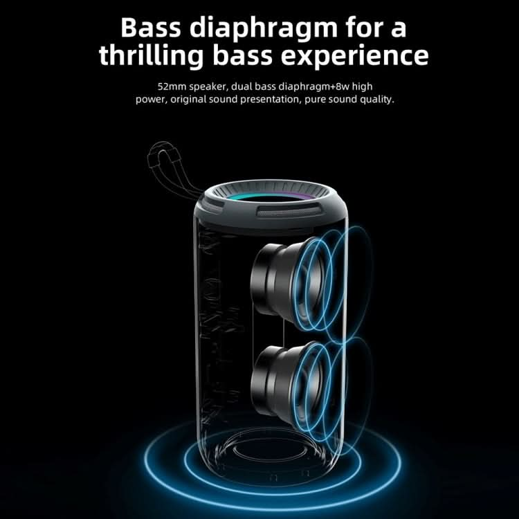 T&G TG-656 Portable Wireless 3D Stereo Subwoofer Bluetooth Speaker Support FM / LED Atmosphere Light