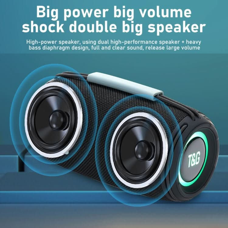 T&G TG-657 Portable Wireless 3D Stereo Subwoofer Bluetooth Speaker Support FM / LED Atmosphere Light