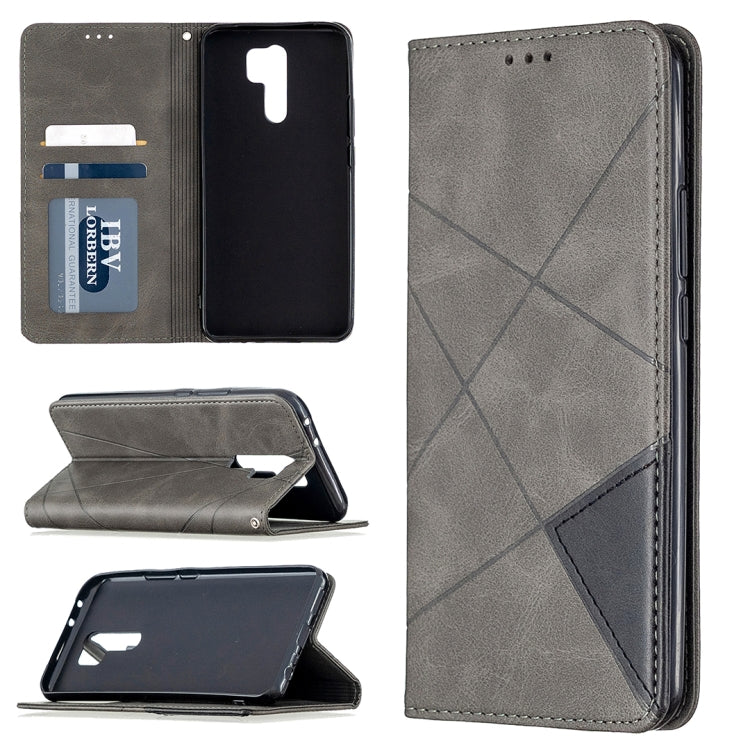 Rhombus Texture Horizontal Flip Magnetic Leather Case with Holder & Card Slots & Wallet