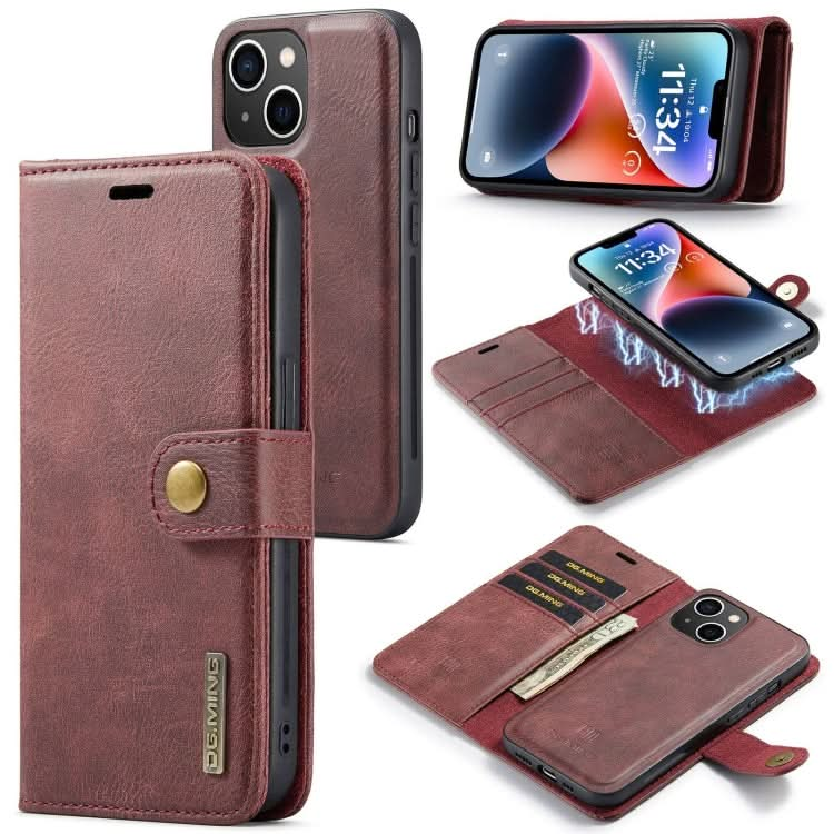 DG.MING Crazy Horse Texture Detachable Magnetic Leather Phone Case, Series 1