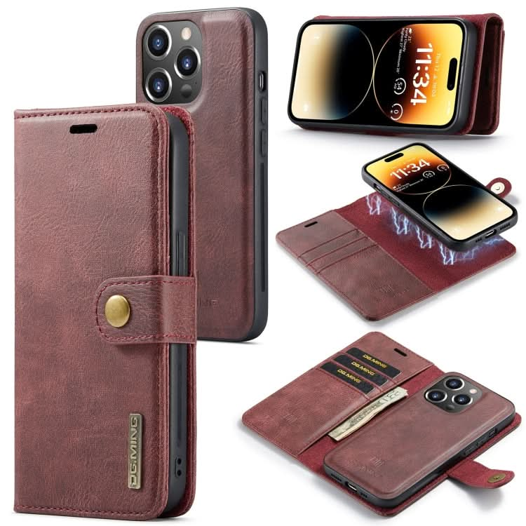 DG.MING Crazy Horse Texture Detachable Magnetic Leather Phone Case, Series 1