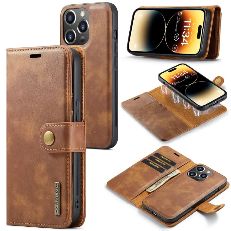 DG.MING Crazy Horse Texture Detachable Magnetic Leather Phone Case, Series 1