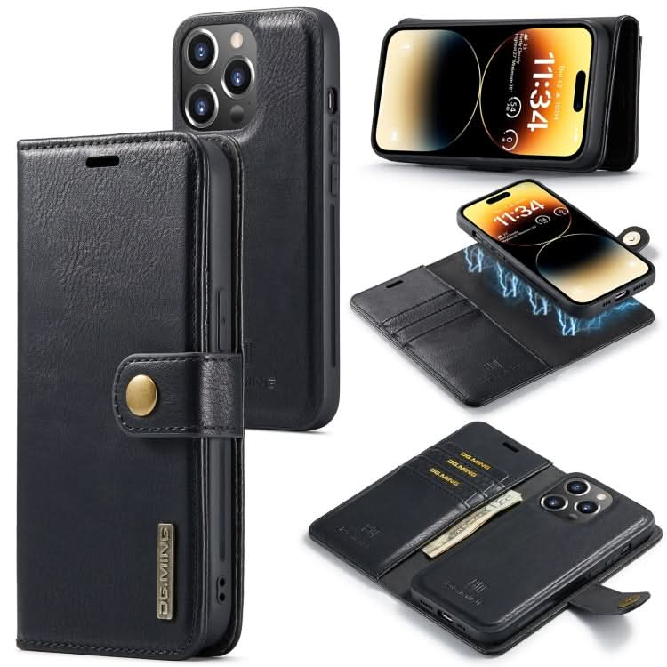 DG.MING Crazy Horse Texture Detachable Magnetic Leather Phone Case, Series 1