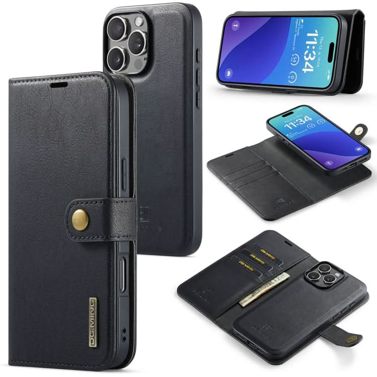 DG.MING Crazy Horse Texture Detachable Magnetic Leather Phone Case, Series 1