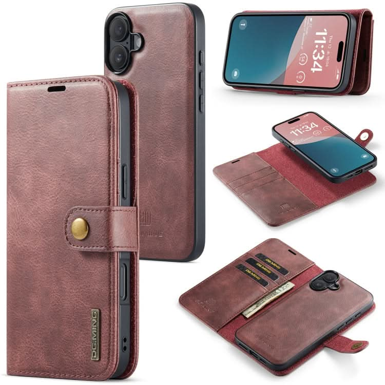 DG.MING Crazy Horse Texture Detachable Magnetic Leather Phone Case, Series 1