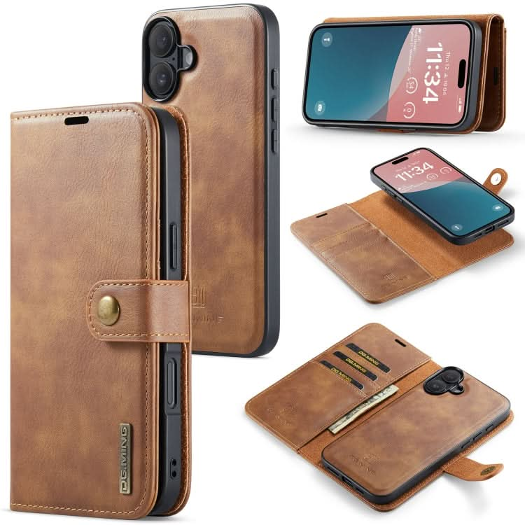 DG.MING Crazy Horse Texture Detachable Magnetic Leather Phone Case, Series 1