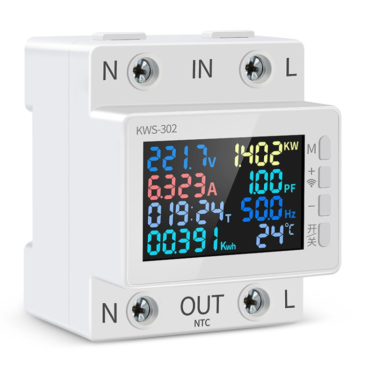 KWS-302 170-270V Multifunctional AC Digital Display Rail Voltage and Current Monitoring Meter Reluova