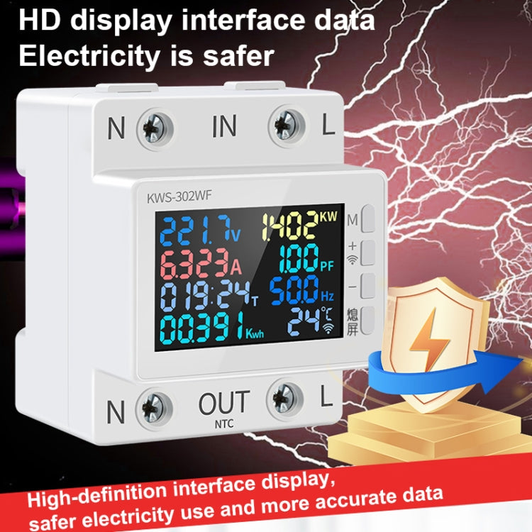 KWS-302 170-270V Multifunctional AC Digital Display Rail Voltage and Current Monitoring Meter Reluova