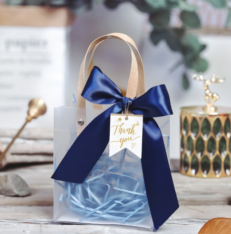 Gift Bag Transparent Packaging Bag, Blue Ribbon+Hanging Tag+Lafite Grass My Store