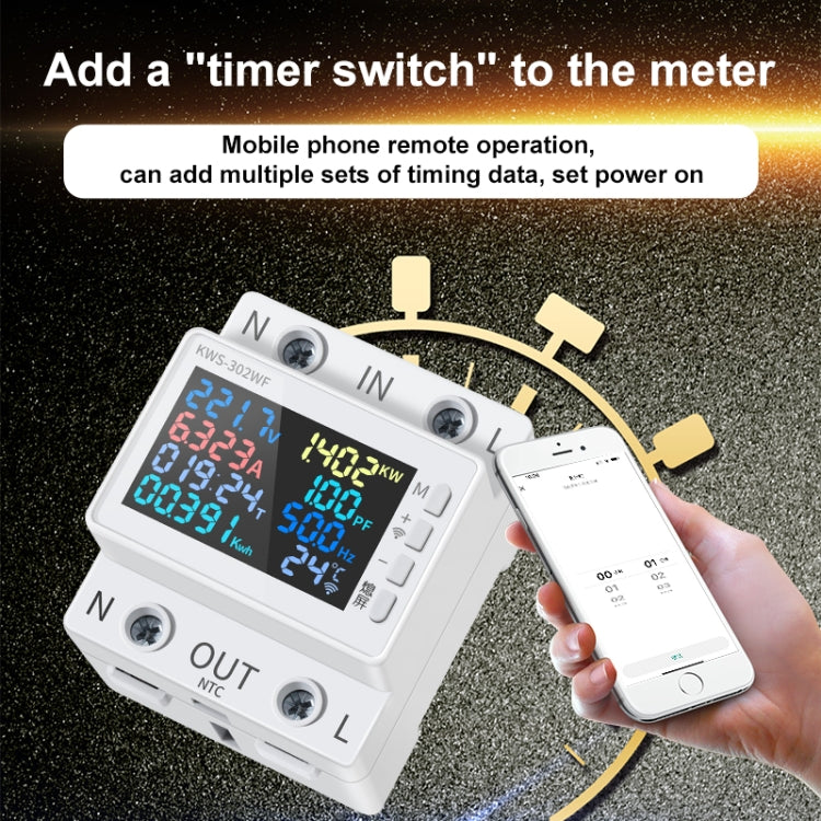 KWS-302L 170-270V Multifunctional AC Digital Display Rail Voltage and Current Monitoring Meter Reluova