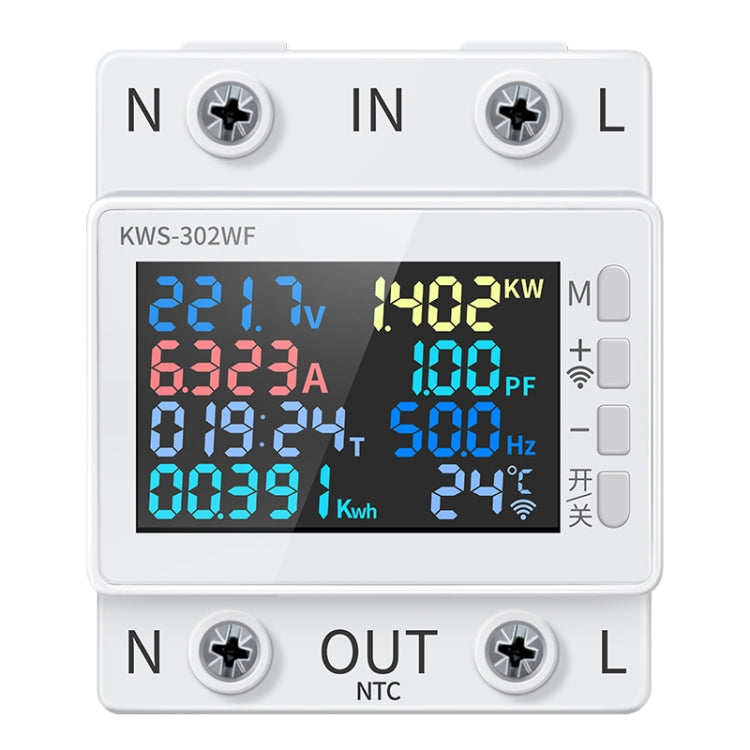 KWS-302WF 170-270V Multifunctional AC Digital Display Rail Voltage and Current Monitoring Meter Reluova