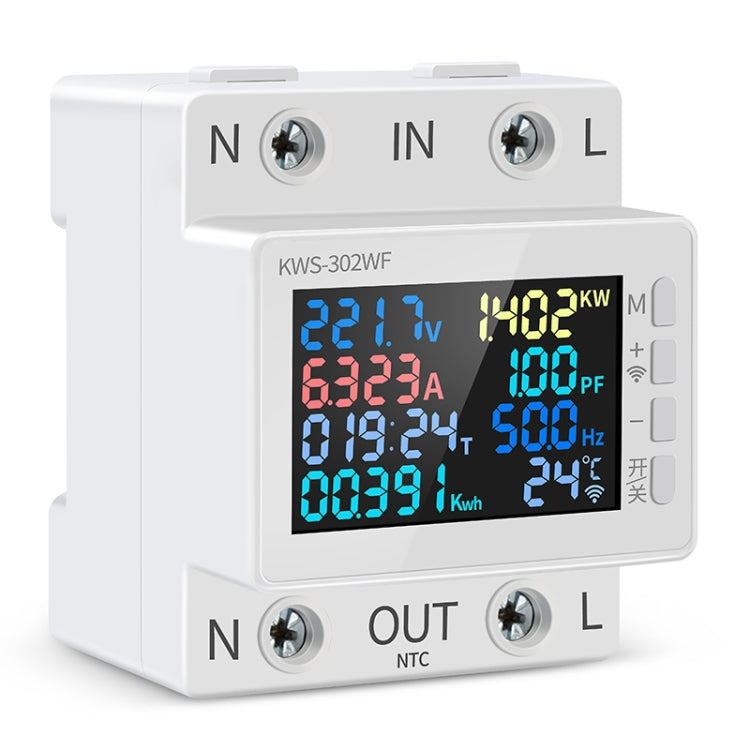 KWS-302WF 170-270V Multifunctional AC Digital Display Rail Voltage and Current Monitoring Meter Reluova