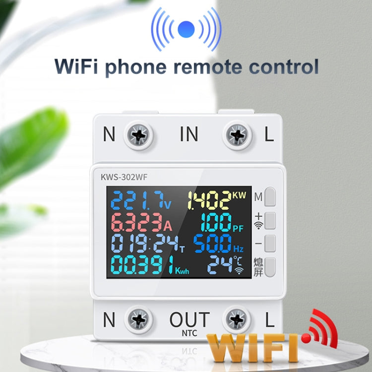 KWS-302WF 170-270V Multifunctional AC Digital Display Rail Voltage and Current Monitoring Meter Reluova