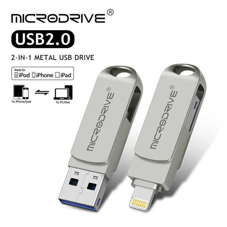 MicroDrive 2 In 1 Lightning + USB2.0 Portable Metal USB Flash Disk My Store