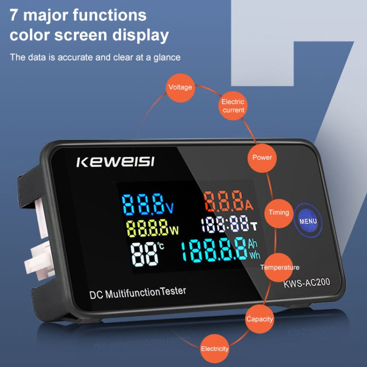 KWS-DC200-10A 8-120V DC Digital Display Voltage Current Watch Built in Shunt Reluova