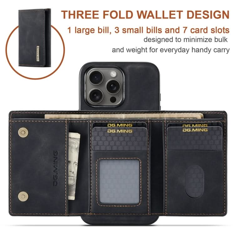 DG.MING M1 Series 3-Fold Multi Card Wallet Leather Phone Case, Series 2