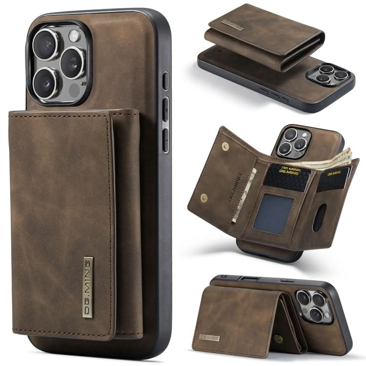 DG.MING M1 Series 3-Fold Multi Card Wallet Leather Phone Case, Series 1