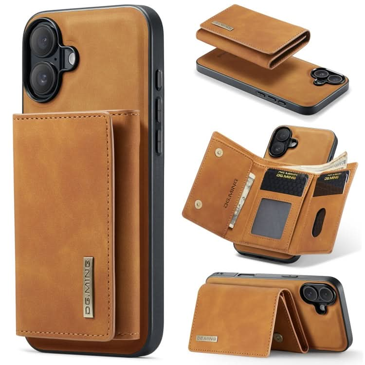 DG.MING M1 Series 3-Fold Multi Card Wallet Leather Phone Case, Series 1