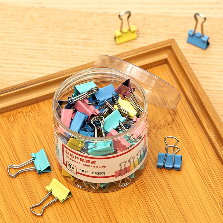 Deli 8556ES60pcs / Box Colorful Binder Clip Bill Clip Dovetail Clip Metal Iron Bill Clip My Store