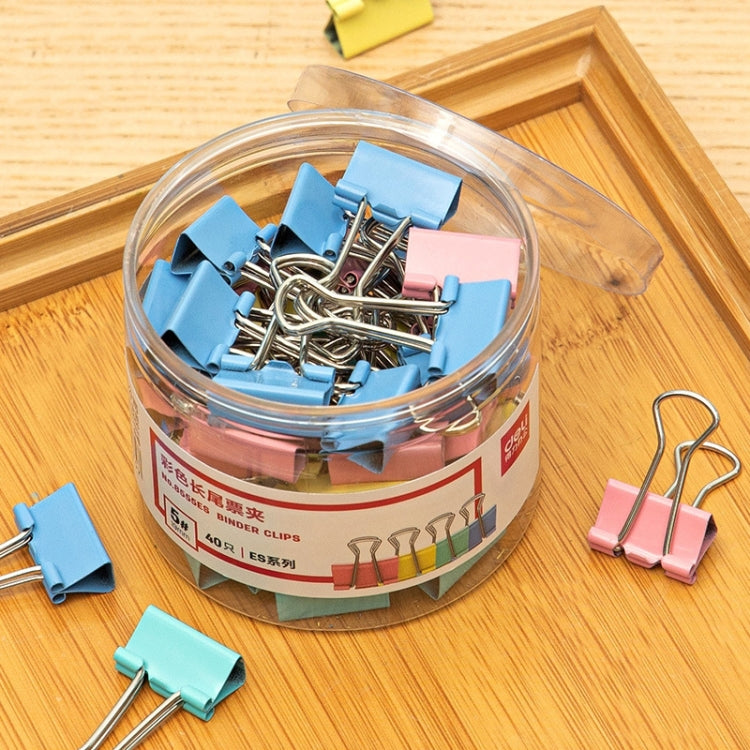 Deli 8556ES60pcs / Box Colorful Binder Clip Bill Clip Dovetail Clip Metal Iron Bill Clip My Store