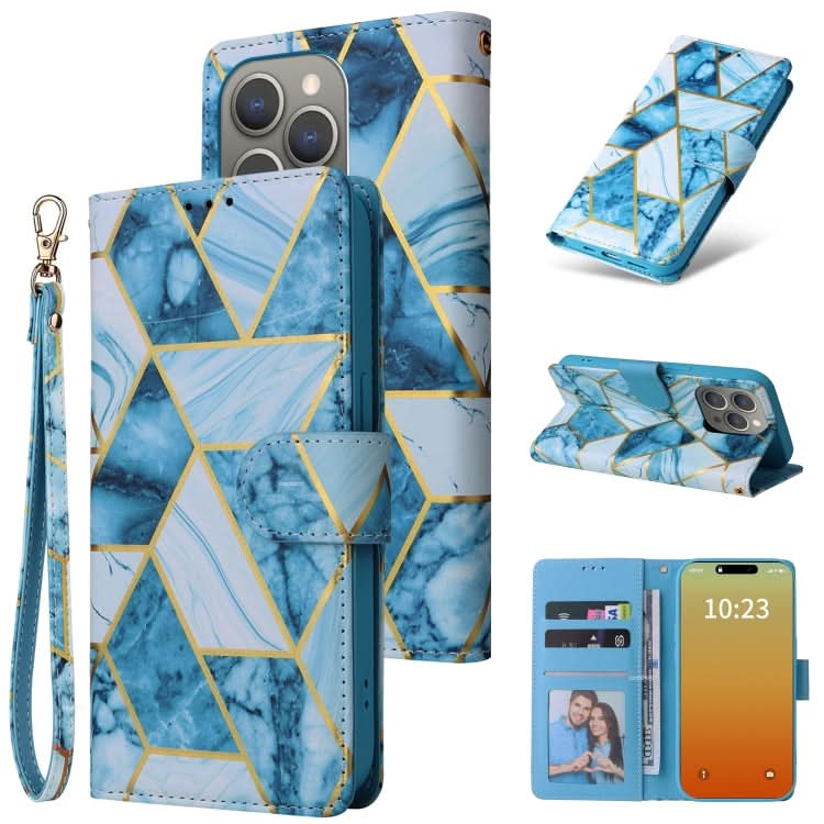 Marble Bronzing Stitching Leather Phone Case, Series 2