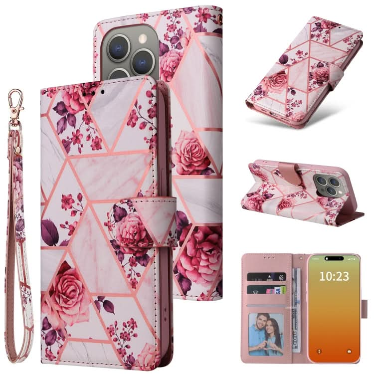 Marble Bronzing Stitching Leather Phone Case, Series 2