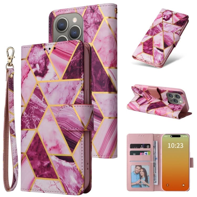 Marble Bronzing Stitching Leather Phone Case, Series 2