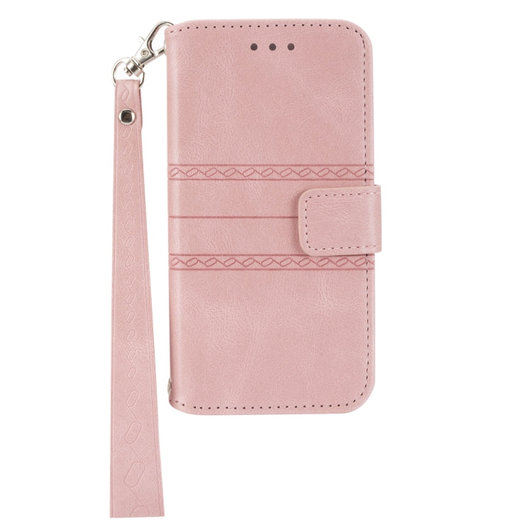 Embossed Stripes Skin Feel Leather Phone Case, Series 1