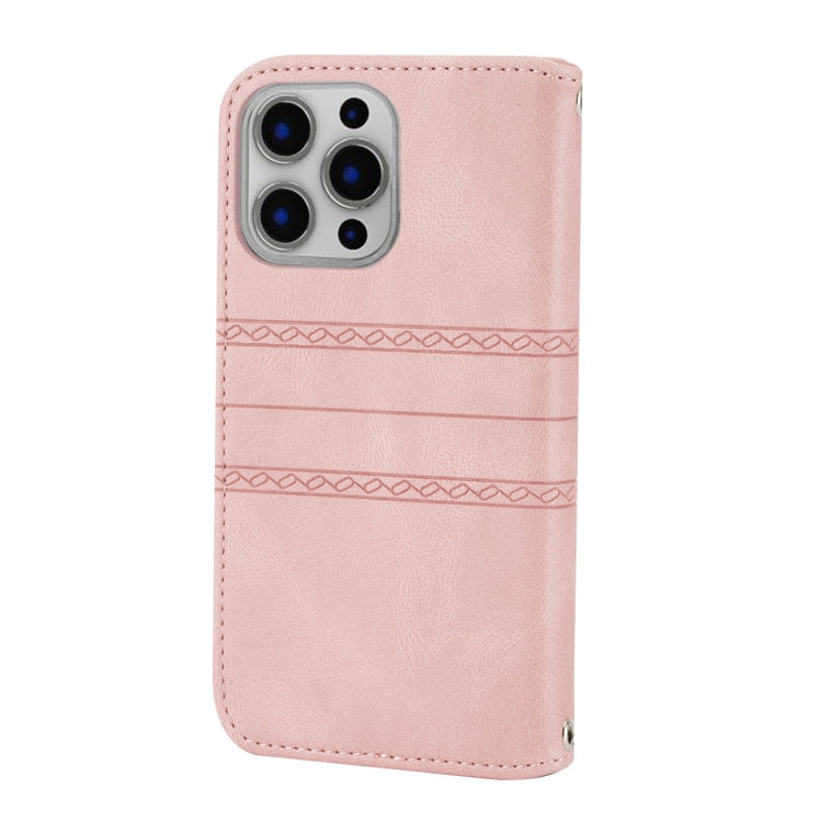 Embossed Stripes Skin Feel Leather Phone Case, Series 1