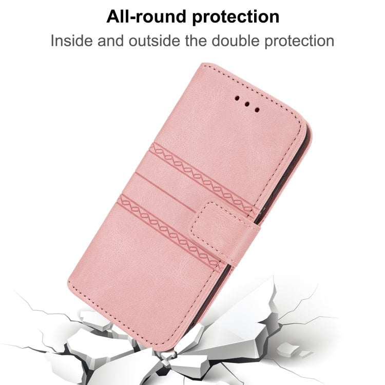 Embossed Stripes Skin Feel Leather Phone Case, Series 1