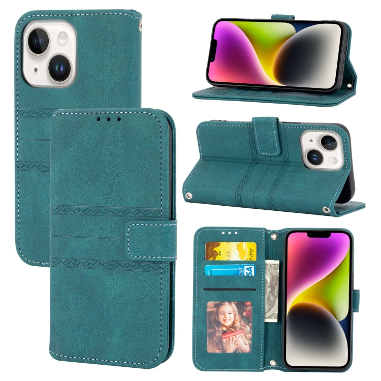 Embossed Stripes Skin Feel Leather Phone Case, Series 1