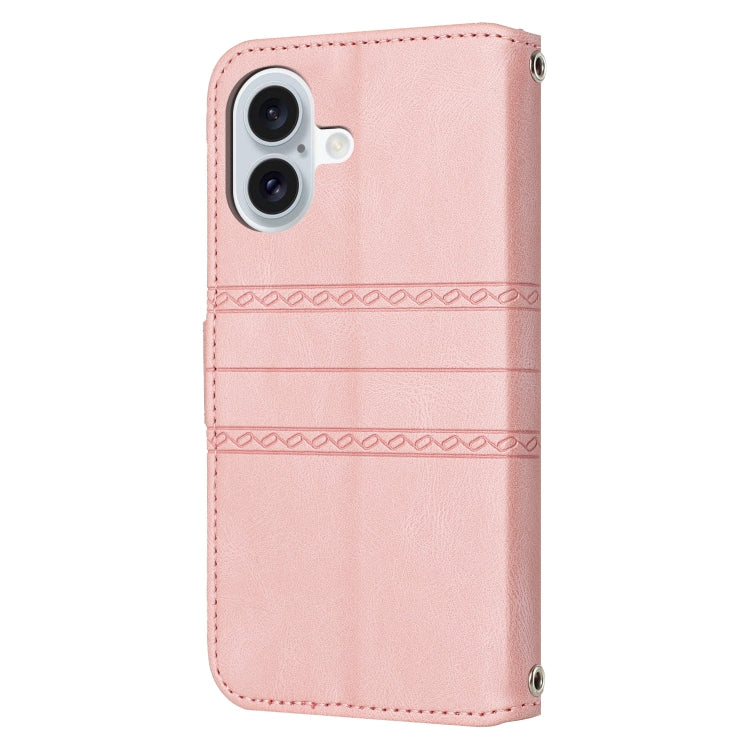 Embossed Stripes Skin Feel Leather Phone Case, Series 2