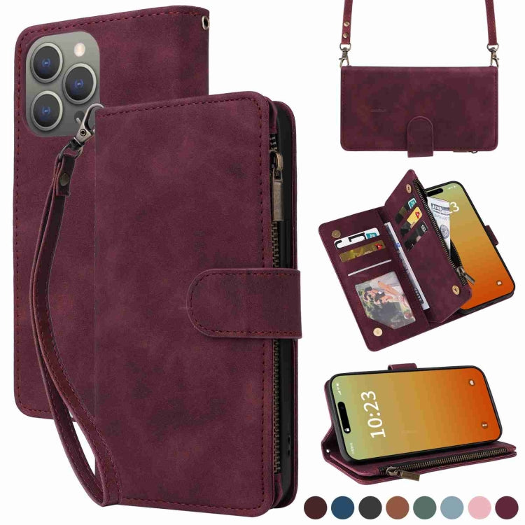 Crossbody Multi-card Slot Wallet Zipper Leather Phone Case, Series 3