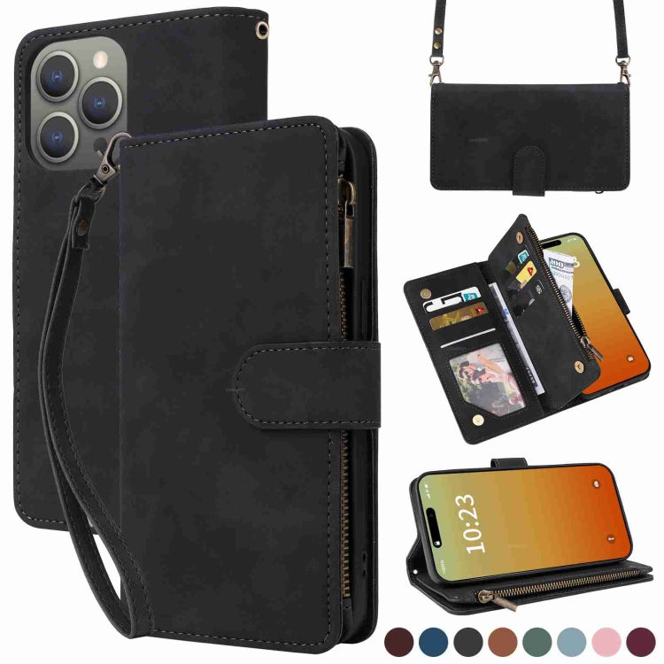 Crossbody Multi-card Slot Wallet Zipper Leather Phone Case, Series 3