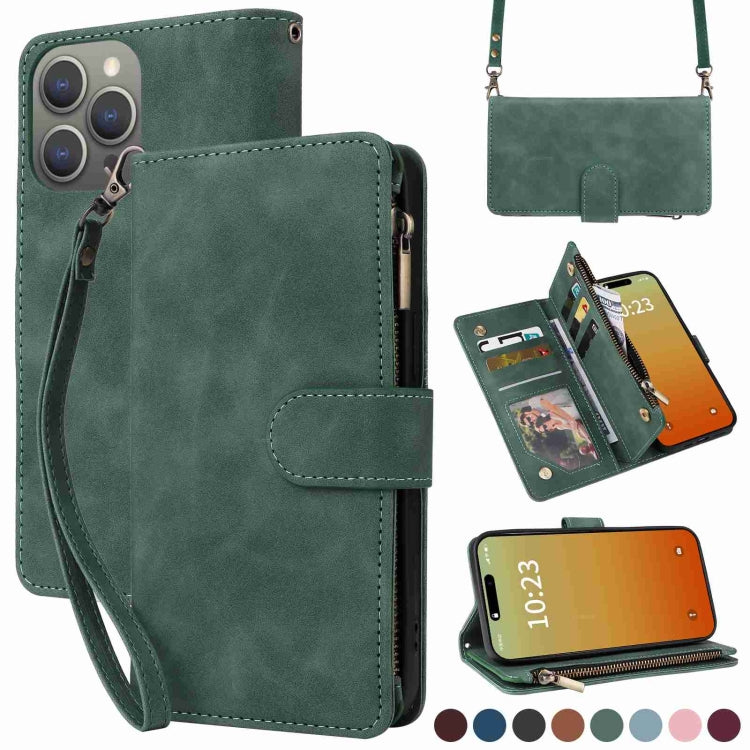 Crossbody Multi-card Slot Wallet Zipper Leather Phone Case, Series 3