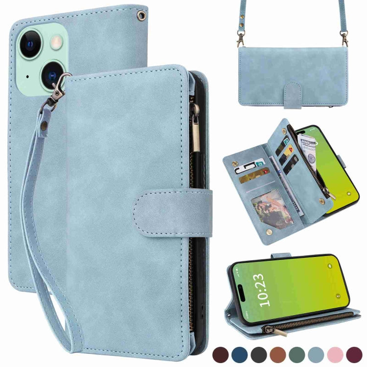 Crossbody Multi-card Slot Wallet Zipper Leather Phone Case, Series 1