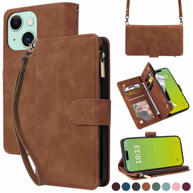 Crossbody Multi-card Slot Wallet Zipper Leather Phone Case, Series 2