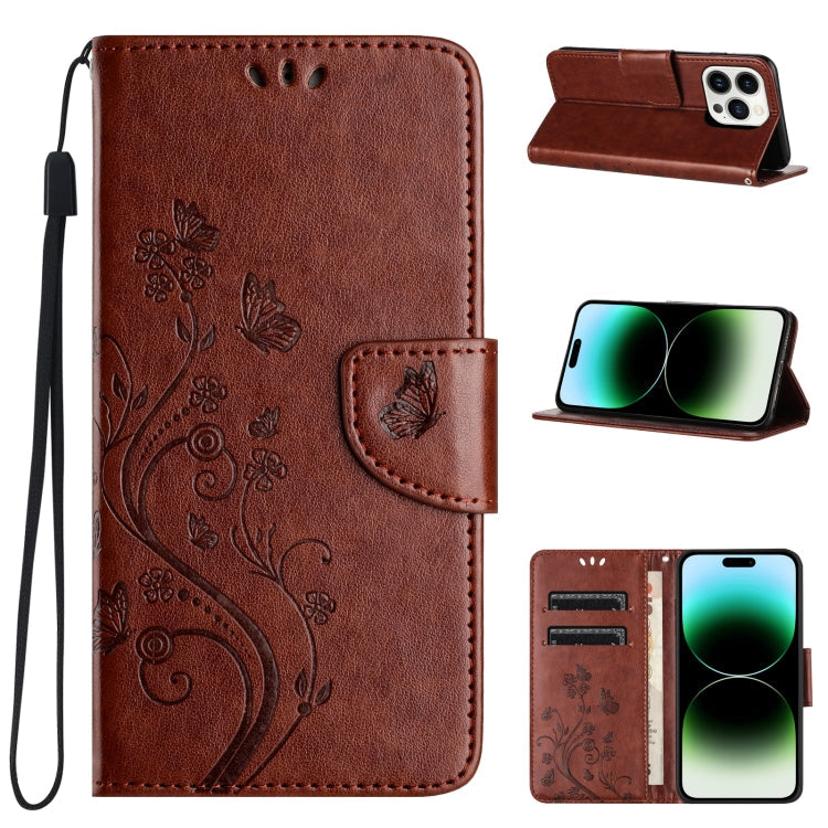 Butterfly Flower Pattern Flip Leather Phone Case, Series 3